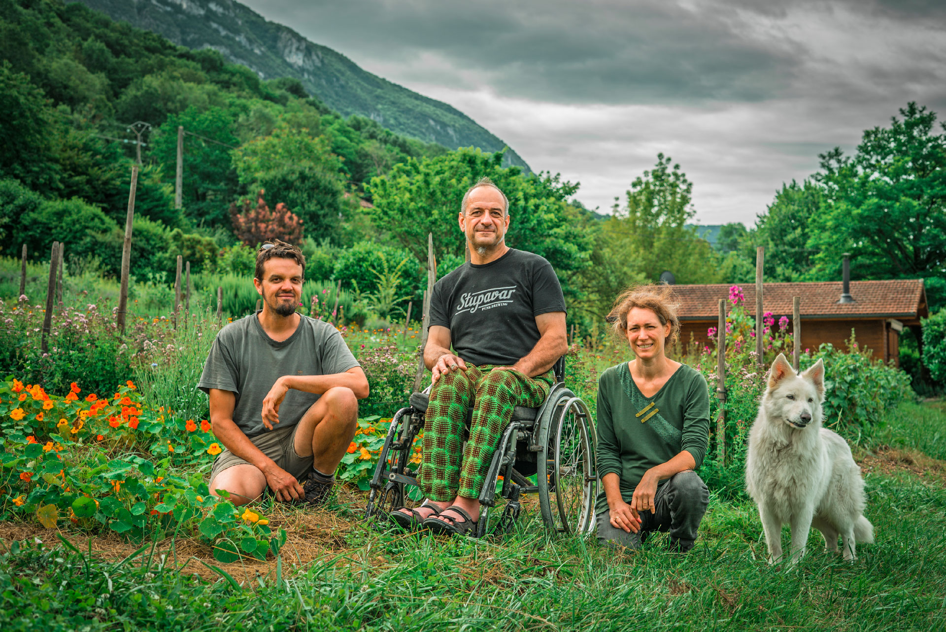 Guillaume, Jeff et Catherine, producteurs du spiruline à l'Étoile verte pour Ô Champs Paysans à retrouver à Collonges-sous-Salève en Haute-Savoie